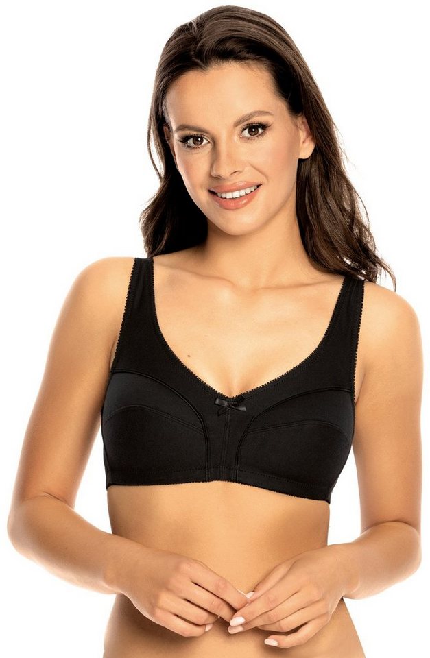 Viania Soft-BH 105452 (1-tlg) ohne Bügel 100% Baumwolle hautsympathisch Schwarz von Viania