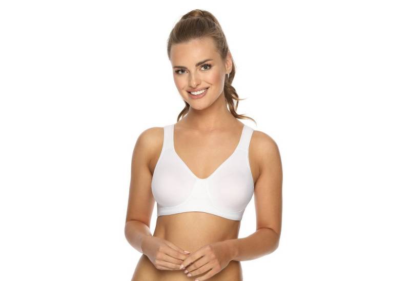 Viania Sport-BH 14750 (1-tlg) Sport-Wellness-BH soft ohne Bügel Middle Function Weiß von Viania