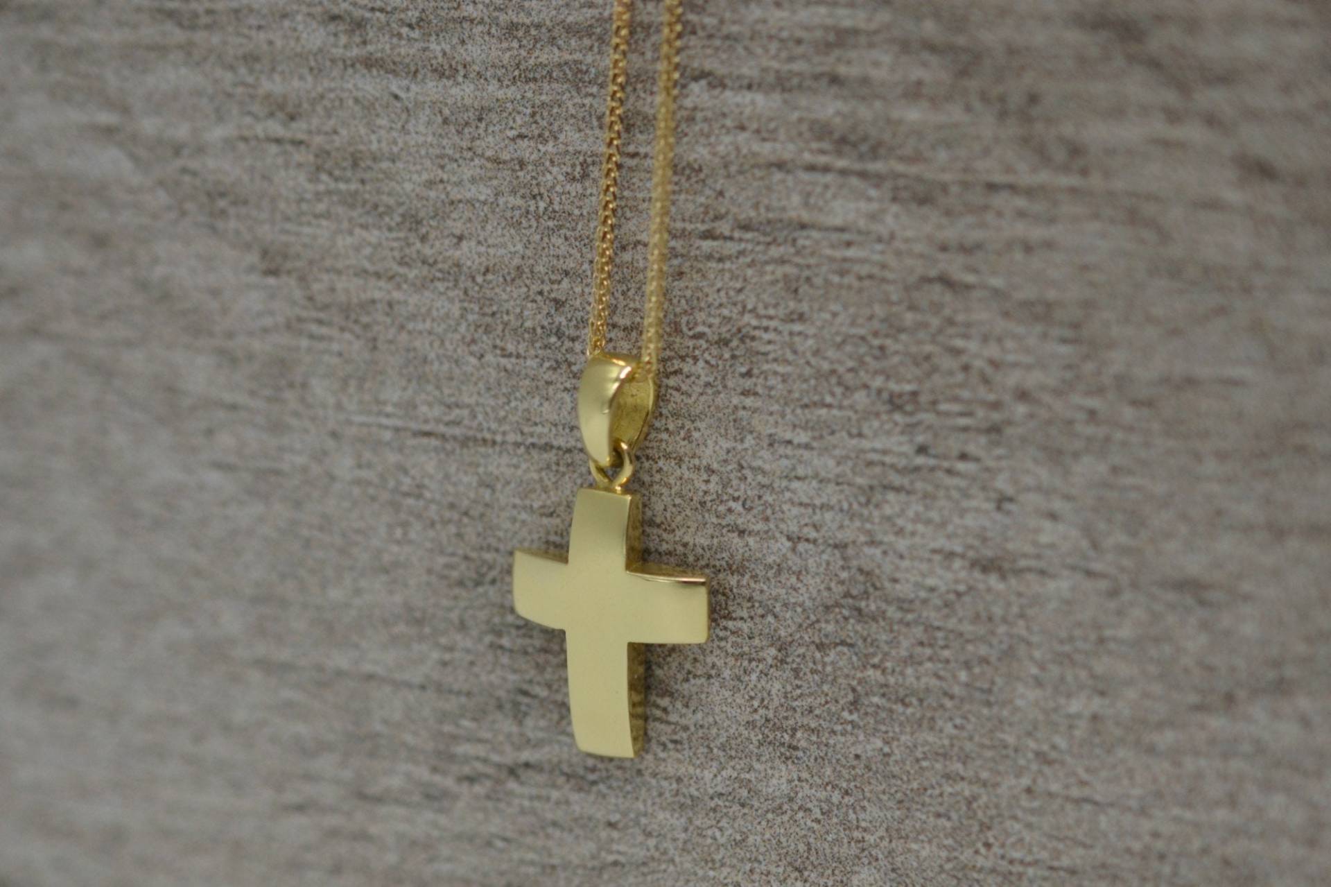 Herren Kreuz Halskette Massiv 18K Gold Konfirmation Abschlusskreuz Taufe Kommunion Schutz Herren Kreuz Halskette Massiv 18K Gold Konfirmation Abschlusskreuz Taufe Kommunion Schutz von ViazisJewelry