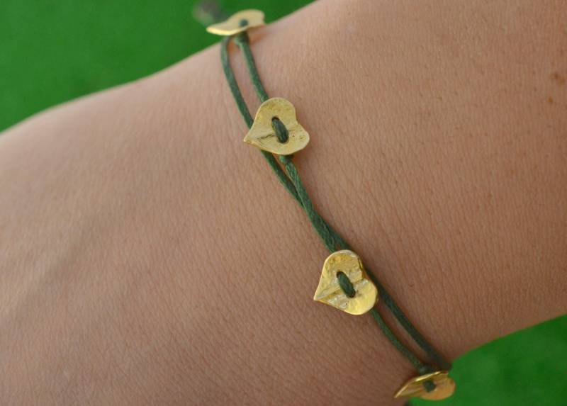 Zierliches Herz Armband Massiv 18K Gold Liebe Freundin Zartes Makramee Frau Love Zierliches Herz Armband Massiv 18K Gold Liebe Freundin Zartes Makramee Frau Love von ViazisJewelry