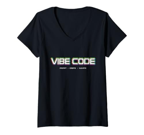 Damen Vibe Code AI Prompt Create Elevate Game Dev-Ästhetik T-Shirt mit V-Ausschnitt Damen Vibe Code AI Prompt Create Elevate Game Dev-Ästhetik T-Shirt mit V-Ausschnitt von Vibe Code by polygrafix