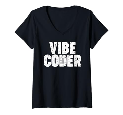 Damen Vibe Coder T-Shirt mit V-Ausschnitt von Vibe Coder