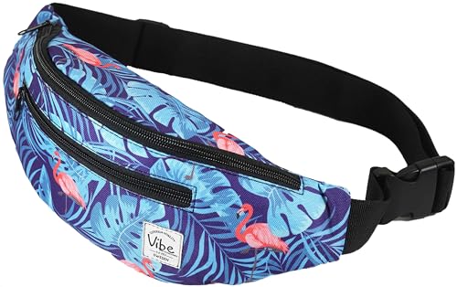 Vibe Bauchtasche Gürteltasche für Damen, Herren & Kinder (Flamingo) - Fanny Pack Tasche, Hüfttasche, Handytasche für Festival, Party, Rave, Sport, Outdoor, Fitness, Fahrrad, Joggen von Vibe Festival Gear