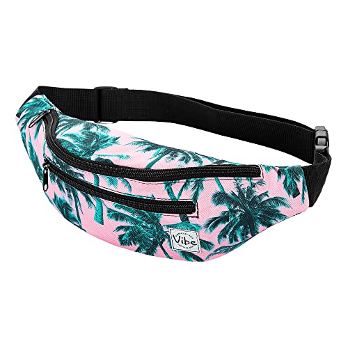 Vibe Bauchtasche Gürteltasche für Damen, Herren & Kinder (Palmen Tropical) - Fanny Pack Tasche, Hüfttasche, Handytasche für Festival, Party, Rave, Sport, Outdoor, Fitness, Fahrrad, Joggen von Vibe Festival Gear