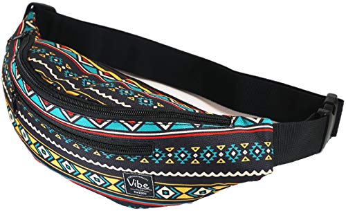 Vibe Bauchtasche Gürteltasche für Damen, Herren & Kinder (Tribal) - Fanny Pack Tasche, Hüfttasche, Handytasche für Festival, Party, Rave, Sport, Outdoor, Fitness, Fahrrad, Joggen von Vibe Festival Gear