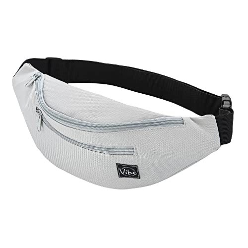 Vibe Bauchtasche Gürteltasche für Damen, Herren & Kinder (grau) - Fanny Pack Tasche, Hüfttasche, Handytasche für Festival, Party, Rave, Sport, Outdoor, Fitness, Fahrrad, Joggen von Vibe Festival Gear