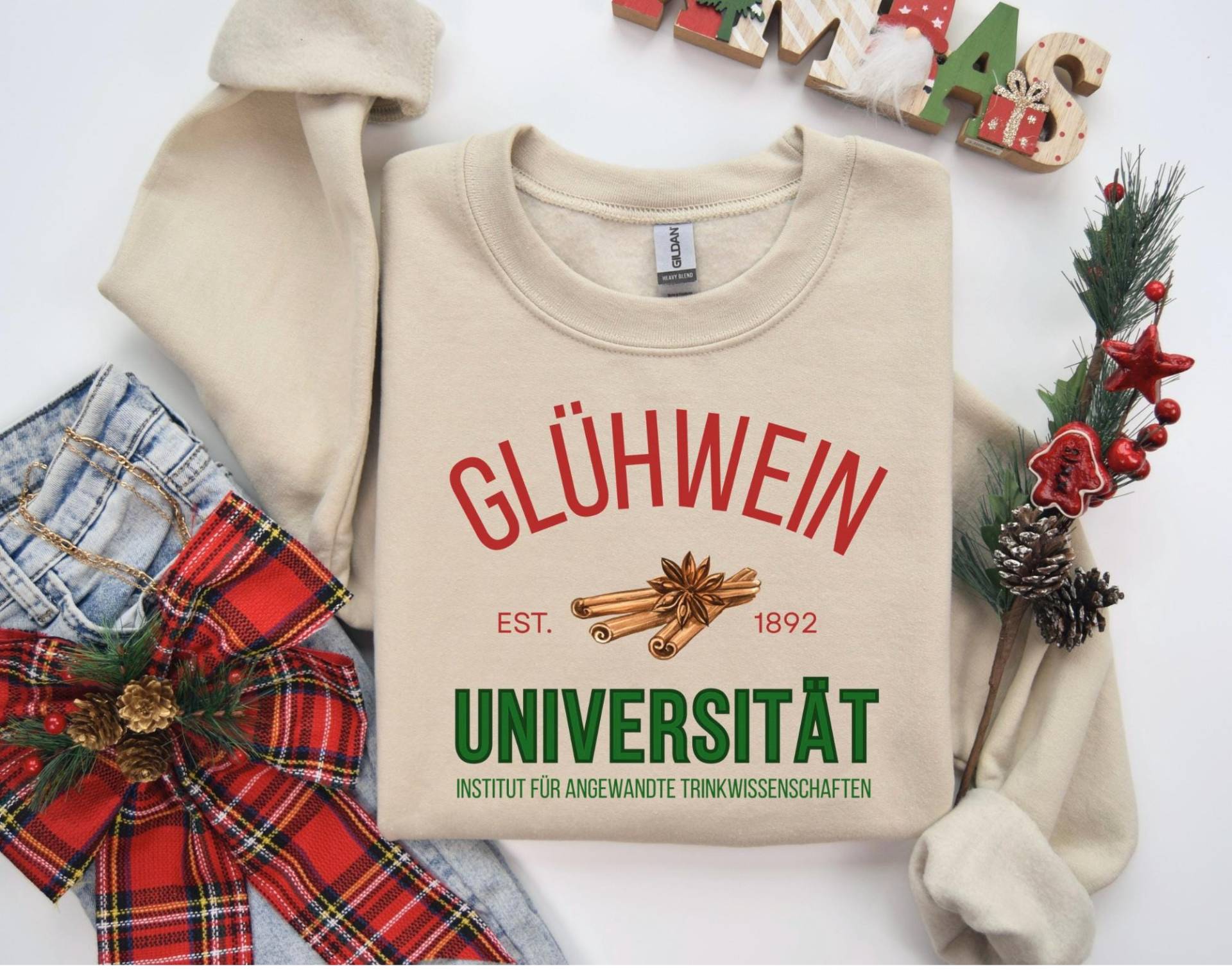 Winterpullover Glühwein Sweatshirt - Weihnachtspullover Damen & Herren Weihnachtsoutfit Adventszeit Ugly Christmas Sweater von Vibe2Go
