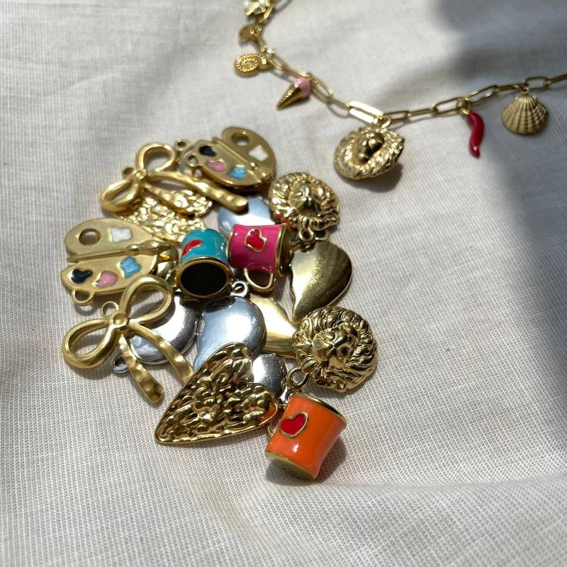 Große Charms in Silber Und Gold - Für Dein Persönliches Schmuckstück | Mix & Match Bettelkette Kleine Anhänger Für Gliederkette von VibesConcept