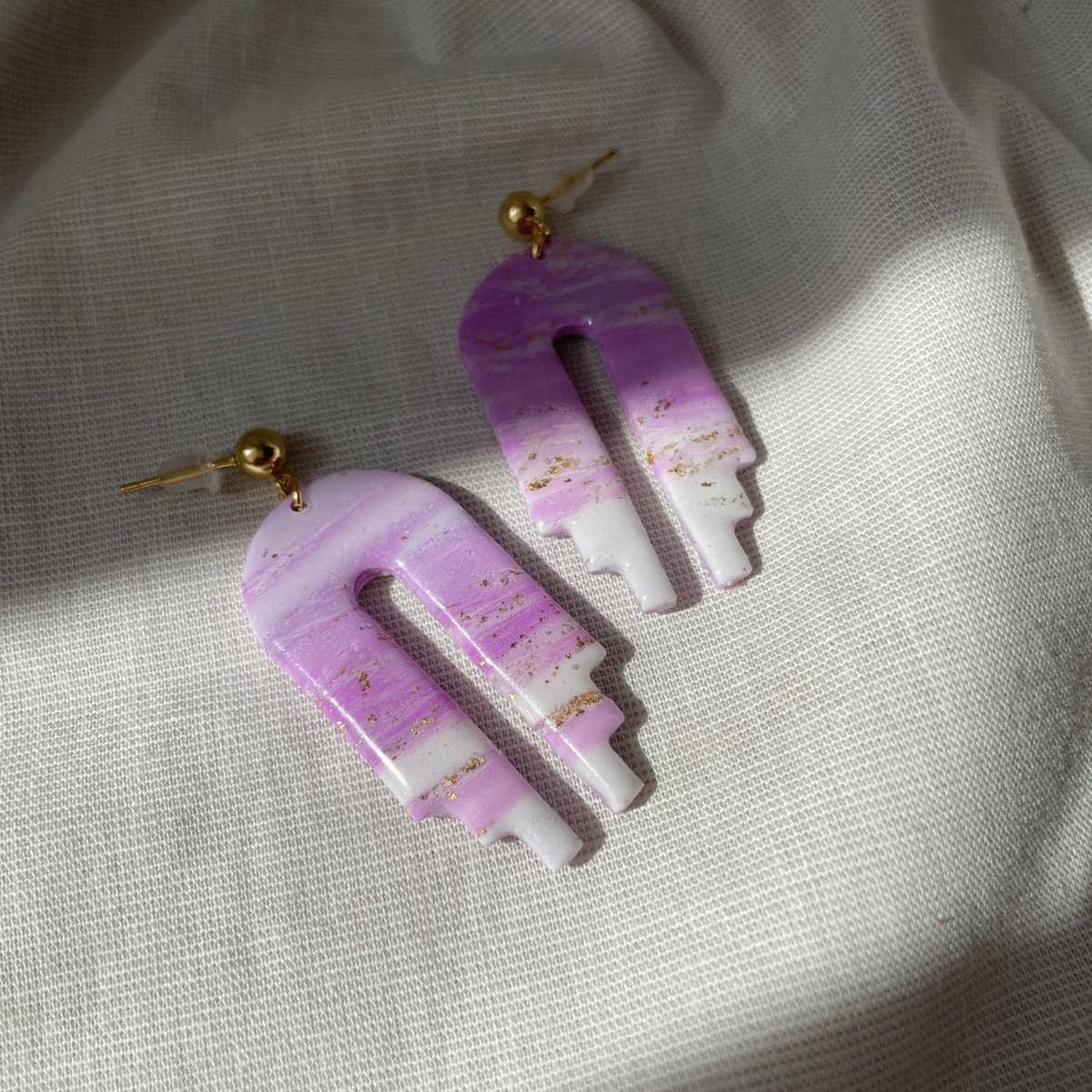 Zweite Wahl Einzigartige Statement-Ohrringe Mit Kleinen Makeln | Polymer Clay |Edelstahl Nickelfrei Federleicht Minimaler Abfall Silber von VibesConcept