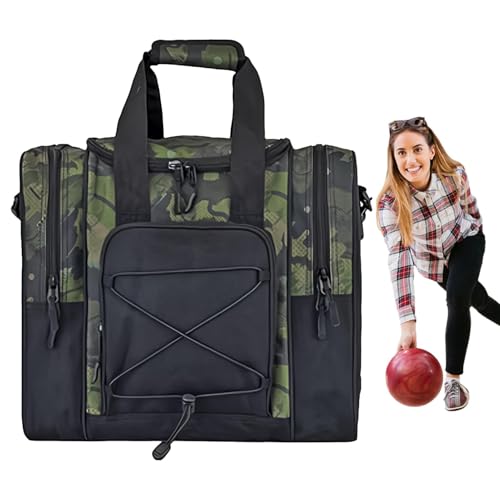 Boliche-Balltasche – Handtasche für 1 Bowling-Kugel | Multifunktionale Tasche mit gepolstertem Innenraum und verstellbarem Gürtel, passend für Bowlingbälle, Schuhe und Handtücher für Männer und Mu von Vibhgtf