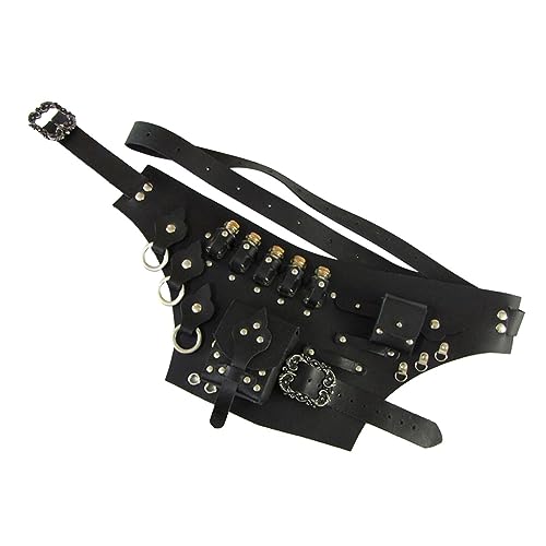Mittelalterlicher Gürtel, Schwarz, praktischer Gürtel für Tränkflaschen, verstellbarer Feel-Gürtel mit mehreren Taschen für Stunt-Rollenspiele, schwarz, Consulte la descripción, Siehe Beschreibung Mittelalterlicher Gürtel, Schwarz, praktischer Gürtel für Tränkflaschen, verstellbarer Feel-Gürtel mit mehreren Taschen für Stunt-Rollenspiele, schwarz, Consulte la descripción, Siehe Beschreibung von Vibhgtf