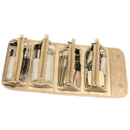 Reise-Make-up-Tasche, tragbare Make-up-Tasche | wasserdichte Make-up-Tasche,Tragbare wasserdichte Roll-Kosmetiktasche für Damen, 4-in-1-Make-up-Taschen-Organizer für Reisen von Vibhgtf