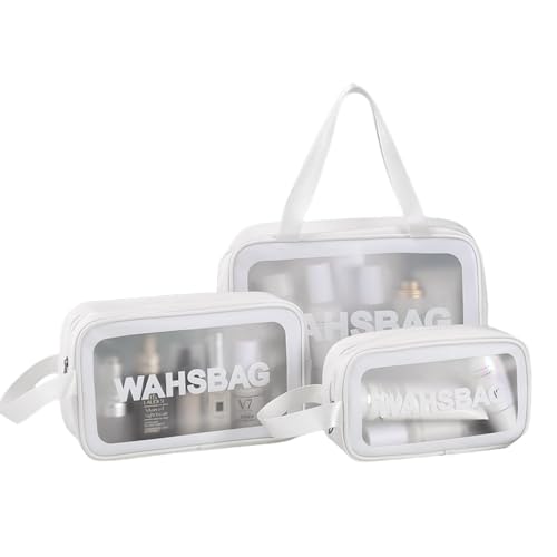 Transparente Kosmetiktasche, klare Make-up-Organizer-Tasche, Reise-Make-up-Klarsichttasche, Reise-Make-up-Organizer-Taschen mit Griff für Mädchen, alle Altersgruppen, Männer von Vibhgtf