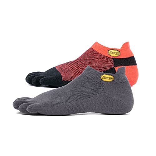 Vibram Zehensocken, Rot / Schwarz / Dunkelgrau, Größe XL (2 Paar), Rot/Ausflug, einfarbig (Getaway Solids), X-Large von Vibram