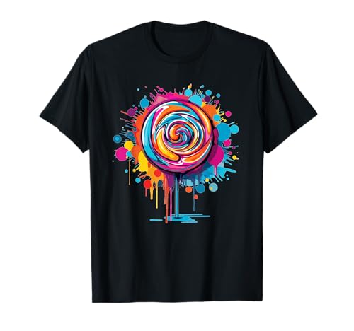 Vibrant Abstract Colorful Lollipop Splash - Bunte Lutscher-Kunst T-Shirt für Kinder und Erwachsene, Unisex, Klassisch, Rundhals, Multicolored, S, EU S, Pull-On, 1 Count Vibrant Abstract Colorful Lollipop Splash - Bunte Lutscher-Kunst T-Shirt für Kinder und Erwachsene, Unisex, Klassisch, Rundhals, Multicolored, S, EU S, Pull-On, 1 Count von Vibrant Abstract Colorful Lollipop Splash