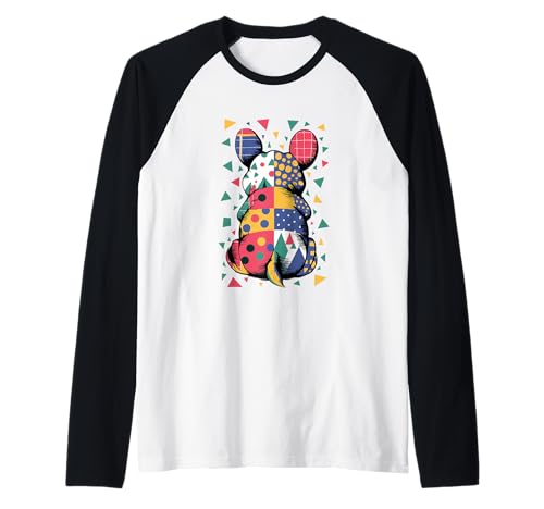 Buntes geometrisches Tier-Patch Raglan Buntes geometrisches Tier-Patch Raglan von Vibrant Abstract Patchwork Patterns