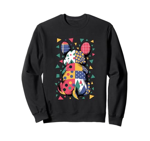 Buntes geometrisches Tier-Patch Sweatshirt Buntes geometrisches Tier-Patch Sweatshirt von Vibrant Abstract Patchwork Patterns