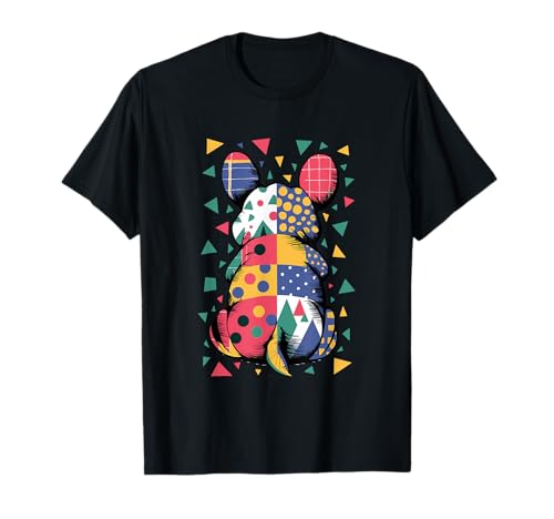 Buntes geometrisches Tier-Patch T-Shirt Buntes geometrisches Tier-Patch T-Shirt von Vibrant Abstract Patchwork Patterns