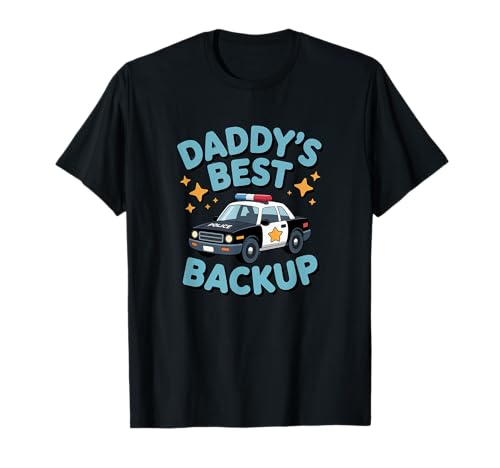 Daddy Best Backup Polizeiauto Papa Kinder T-Shirt von Vibrant And Adventure Design for Kids