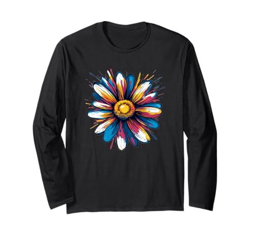 Tolle Gänseblümchenblüten in tollen Farben für Erwachsene und Kinder Langarmshirt von Vibrant Daisy Look