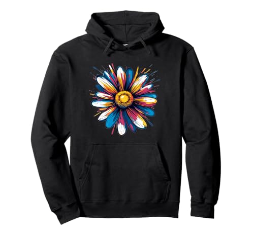 Tolle Gänseblümchenblüten in tollen Farben für Erwachsene und Kinder Pullover Hoodie von Vibrant Daisy Look