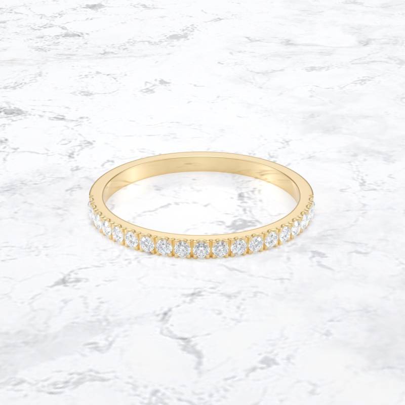 Diamant Halb Eternity Ring/Ehering Stacking Micro Pave Thin Diamond Band Minimalist von VibrantStone