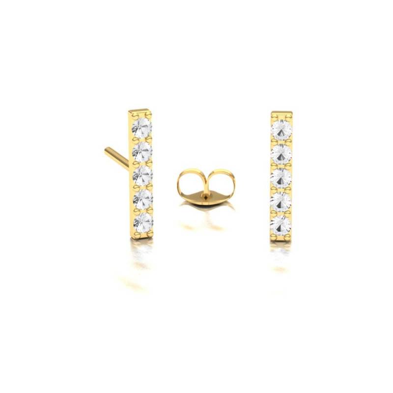 Diamant Ohrstecker/Winzige Bar Ohrringe Gold 14 K Diamant-Ohrstecker Minimal Diamant-Ohrringe von VibrantStone