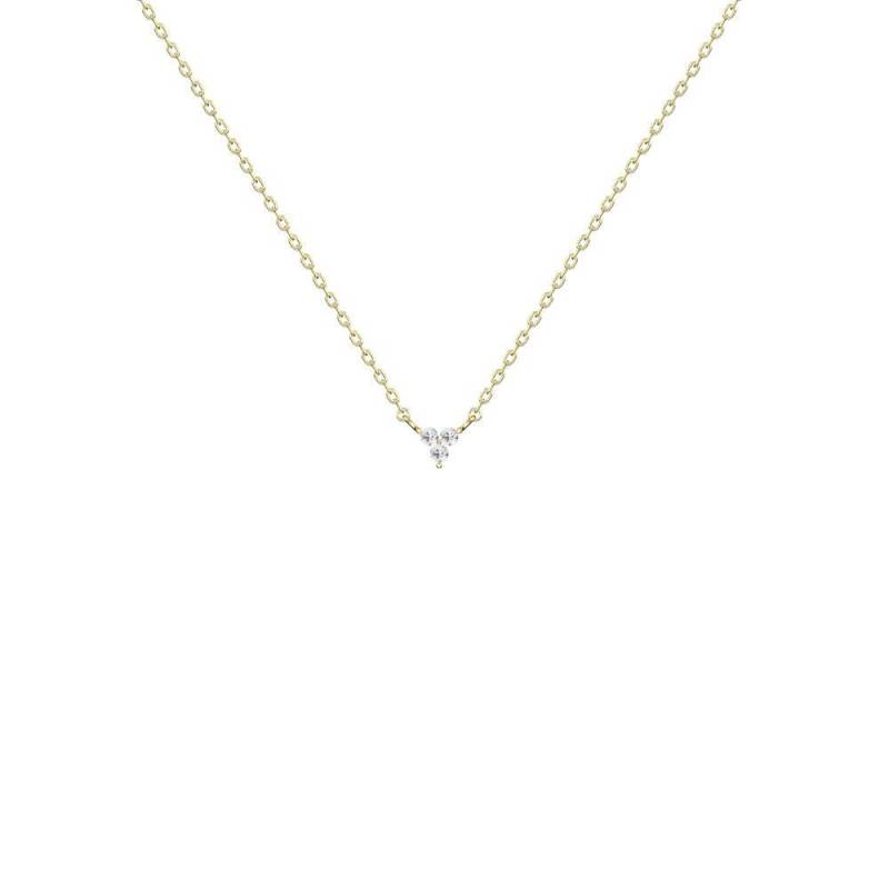 Dreieck-Diamant-Halskette/14K Gold Shared Zinke Diamant-Halskette Set Schichtung Minimalistisch-Diamant-Halskette von VibrantStone