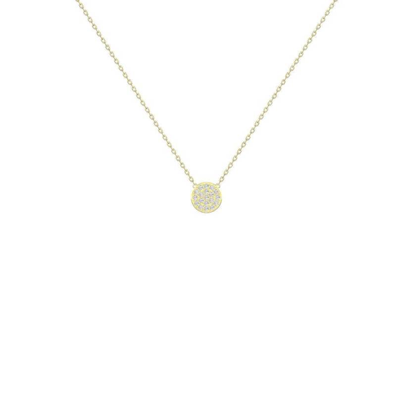 Pflastern Satz Kreis-Diamant-Halskette/14K Gold Diamant-Kreis-Halskette Set Schichtung Diamant-Halskette Moderne von VibrantStone