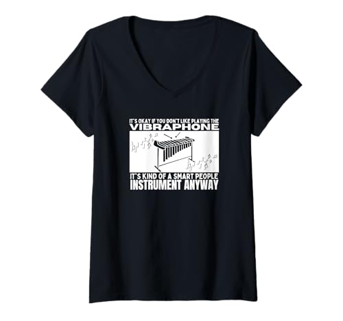 Damen Vibraphone Is For Smart People Lustiger Vibraphonist T-Shirt mit V-Ausschnitt von Vibraphone Gifts for Vibraphonist And Funny Vibist