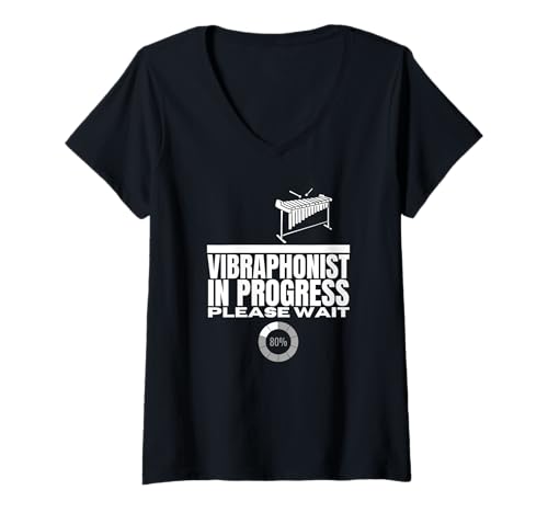 Damen Vibraphonist in Bearbeitung Loading Funny Vibraphone T-Shirt mit V-Ausschnitt von Vibraphone Gifts for Vibraphonist And Funny Vibist