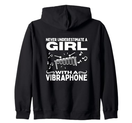 Vibraphonist Unterschätze niemals ein Mädchen mit einem Vibraphon Kapuzenjacke von Vibraphone Gifts for Vibraphonist And Funny Vibist