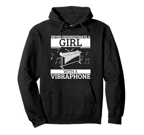 Vibraphonist Unterschätze niemals ein Mädchen mit einem Vibraphon Pullover Hoodie von Vibraphone Gifts for Vibraphonist And Funny Vibist