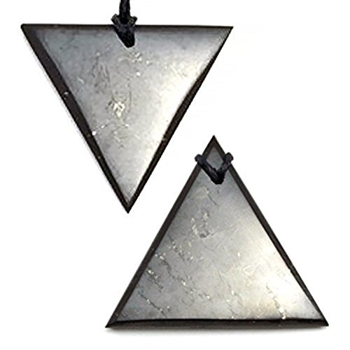 Damen Triangle Anhänger in Shungit von Vibrations Cristallines