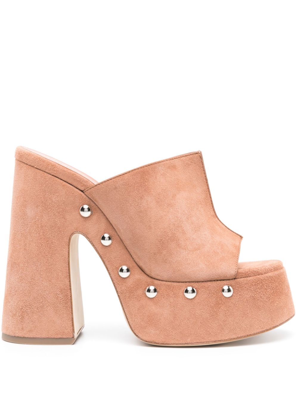 Vic Matie Mules mit Nieten 140mm - Nude von Vic Matie