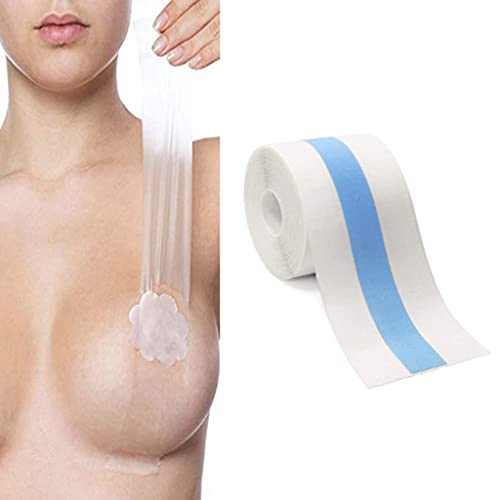 Klebe-BH Tape Unsichtbarer Bruststraffung Band Push Up Brust A-E Körbchen Klebeband für Brustheben Damen zum Selbermachen unsichtbarer BH Brustaufkleber Dessous Unisex 5 m x 5cm - Durchsichtig von VicSec