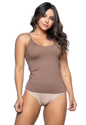 Vicbela | Damen Camisole Tank Top Cami Basic Unterhemd Layering Leicht | Dessous für Frauen, Camisole für Frauen, Braun, 34 Vicbela | Damen Camisole Tank Top Cami Basic Unterhemd Layering Leicht | Dessous für Frauen, Camisole für Frauen, Braun, 34 von Vicbela