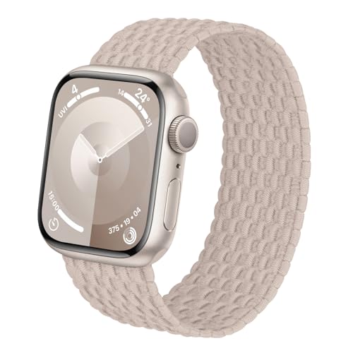 Geflochtenes, dehnbares Solo-Armband für Apple Watch, 38 mm, 40 mm, 41 mm, 42 mm, 44 mm, 45 mm, 49 mm, für Damen und Herren, elastisches Nylon-Sportarmband, Armband für iWatch Serie 9, 8, 7, 6, 5, 4, von Viccoky