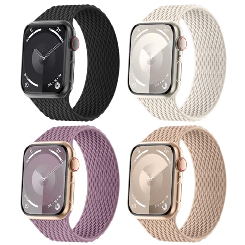 Silikon-Solo-Loop-Armband, kompatibel mit Apple Watch, 38 mm, 40 mm, 41 mm, 42 mm, 44 mm, 45 mm, 49 mm, für Damen und Herren, geflochtenes Silikon-Sportarmband, kompatibel mit iWatch Serie von Viccoky