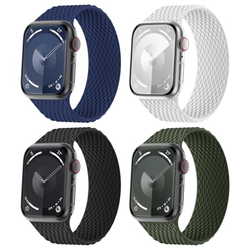 Silikon-Solo-Loop-Armband, kompatibel mit Apple Watch, 38 mm, 40 mm, 41 mm, 42 mm, 44 mm, 45 mm, 49 mm, für Damen und Herren, geflochtenes Silikon-Sportarmband, kompatibel mit iWatch Serie von Viccoky