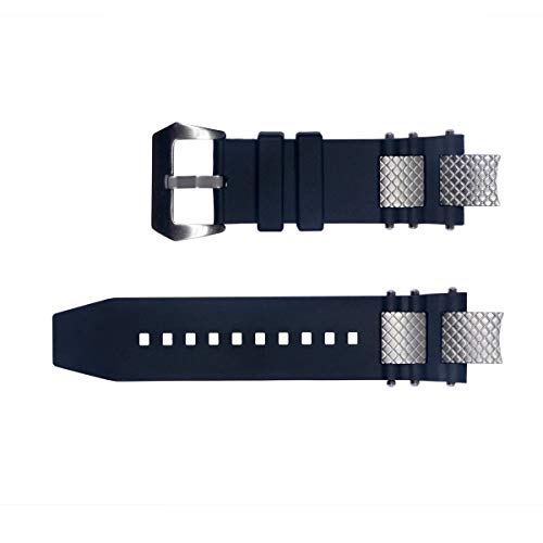 Vicdason Uhrenarmband für Invicta Subaqua Noma III Uhrenarmbänder Ersatzarmband mit Metalleinsätzen aus Bukcle – schwarzes Gummi Silikon Invicta Uhrenarmband von Vicdason