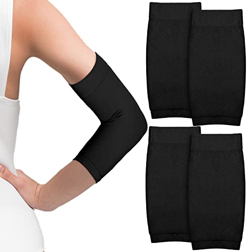 Vicenpal Tattoo Cover Up Band 2 Paare Full Unterarm Sleeve Kompression Sleeves UV Schutz Concealer Unterstützung für Frauen (7.1x3.9 Zoll), Schwarz) von Vicenpal