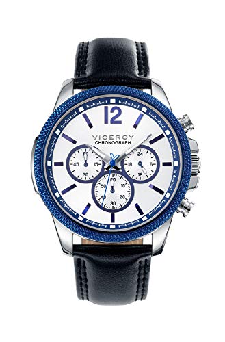 Viceroy Herren Chronograph Quarz Uhr mit Leder Armband 40507-05 von Viceroy