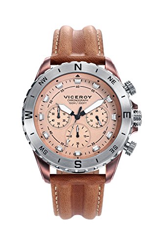 Viceroy Herren Chronograph Quarz Uhr mit Leder Armband 471113-47 von Viceroy