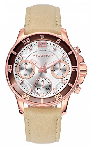 Viceroy Damen Multi Zifferblatt Quarz Uhr mit Leder Armband 42218-45 von Viceroy