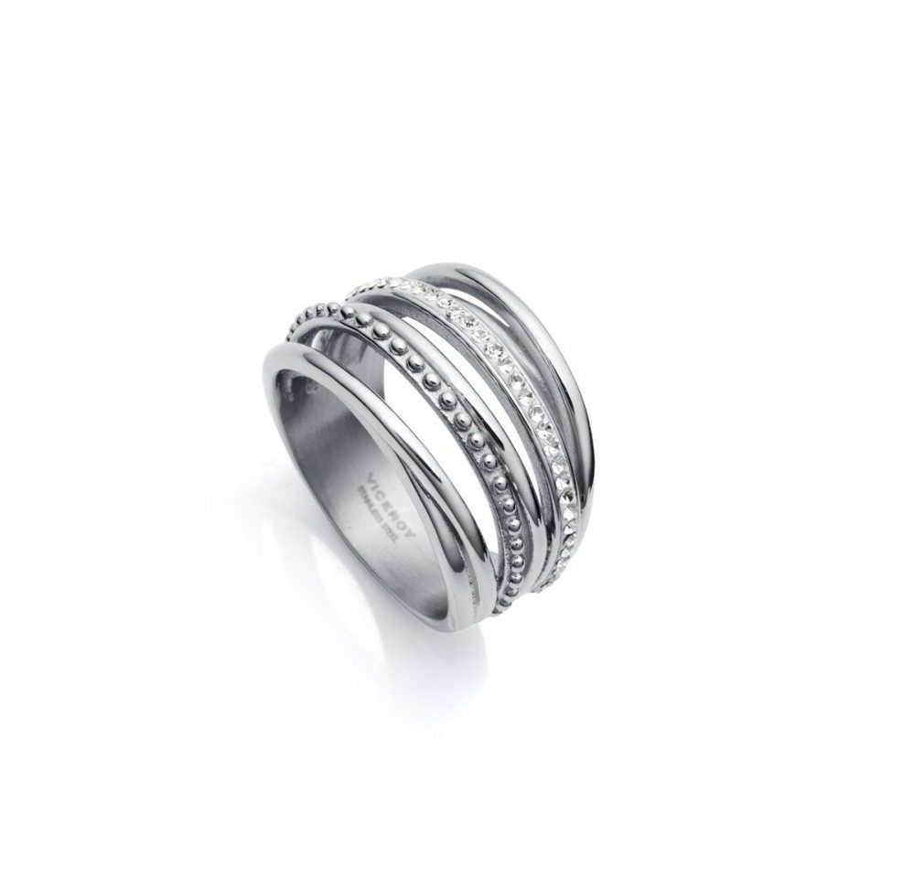 Viceroy Fingerring Výrazný ocelový prsten s kubickými zirkony - Circuit: 56 mm von Viceroy