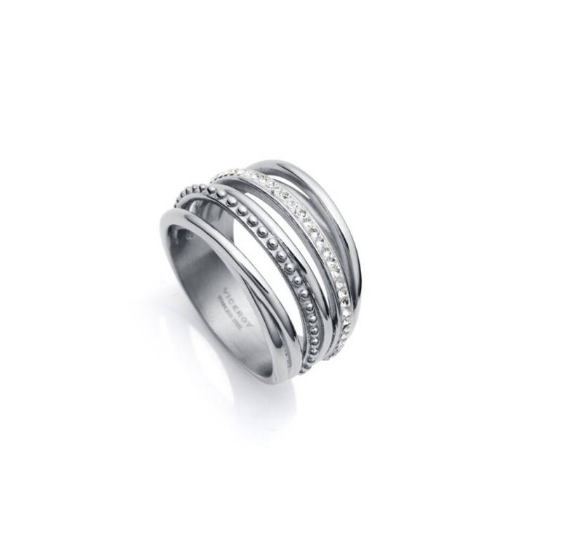 Viceroy Fingerring Výrazný ocelový prsten s kubickými zirkony - Circuit: 56 mm von Viceroy