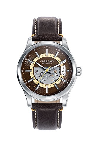 Viceroy Herren Analog Automatik Uhr mit Leder Armband 471073-47 von Viceroy