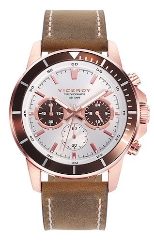 Viceroy Herren Analog Quarz Uhr mit Leder Armband 401039-07 von Viceroy