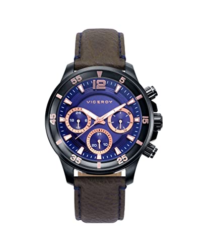 Viceroy Herren Analog Quarz Uhr mit Leder Armband 42223-35 von Viceroy